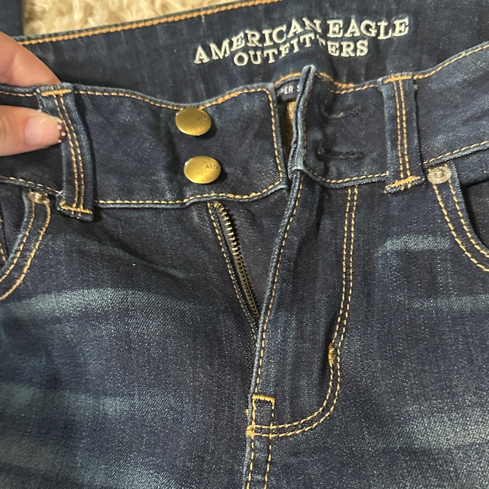 American Eagle Dark Blue Straight Leg Jeans - Picture 4 of 6
